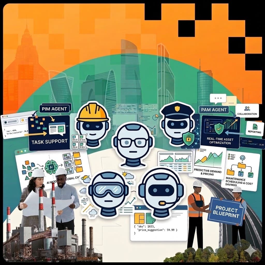 PIM and PAM AI Agents — automated product enrichment, real-time asset optimization, predictive demand and pricing